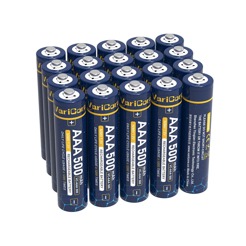 VariCore الأصلي AAA 500mAh NiMH بطارية 1.2 فولت بطارية قابلة للشحن لمصباح يدوي والألعاب وجهاز التحكم عن بعد