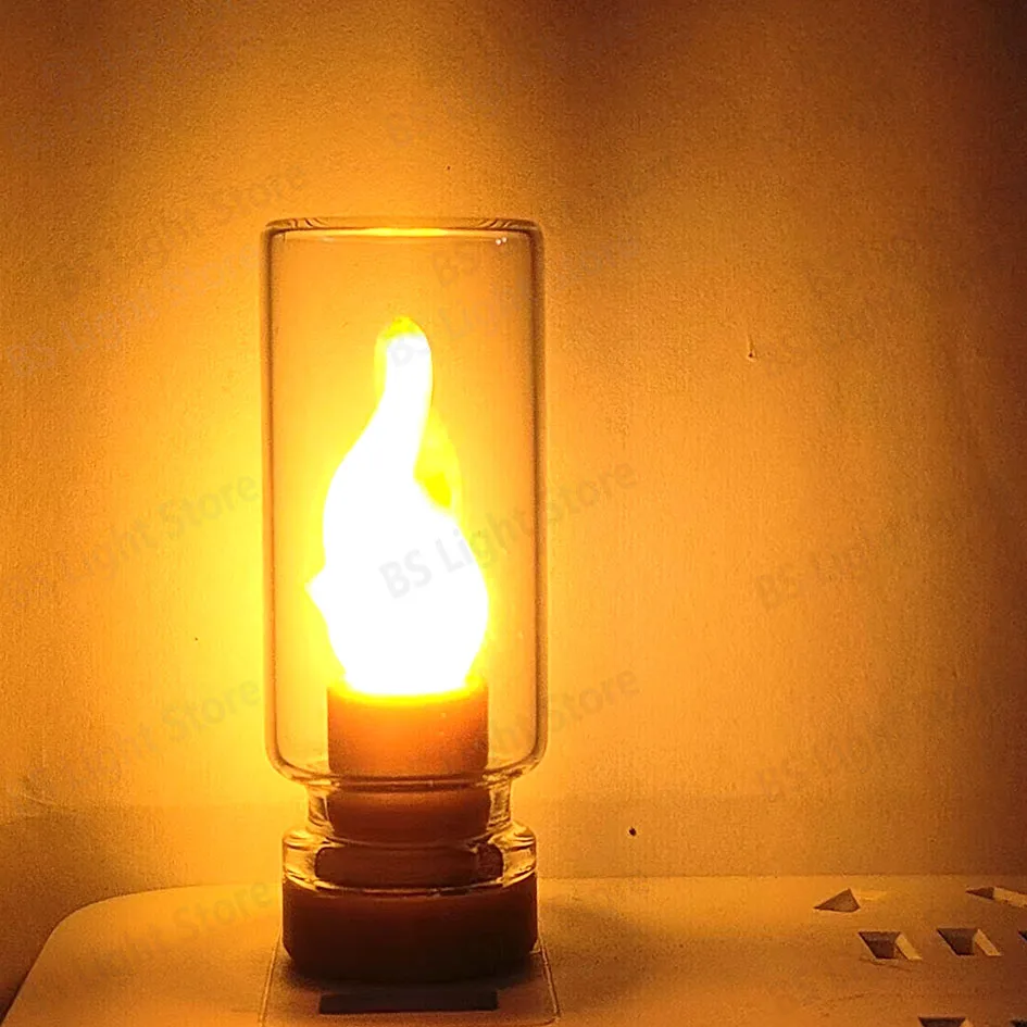 LED 5V Flame Bulb Fire LED USB Candle Light Bulb Flashing Flame Decorative Yellow For home light Night Light Festival Lamp Praye