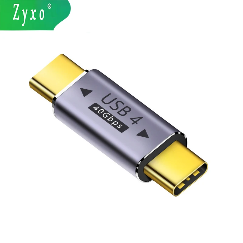 Adaptador USB-C Macho a Macho USB4 40Gbps 100W Carga Rápida Video 8K@60Hz Compatible con Thunderbolt 3/4