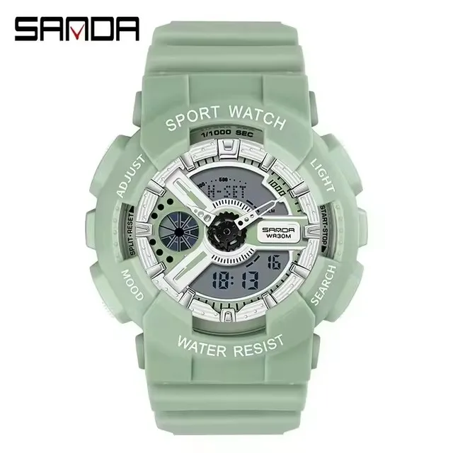 SANDA 292  Women Outdoor Watches Sport  Alarm Clock Waterproof Shock Military LED Display Shock Wristwatch for Ladies