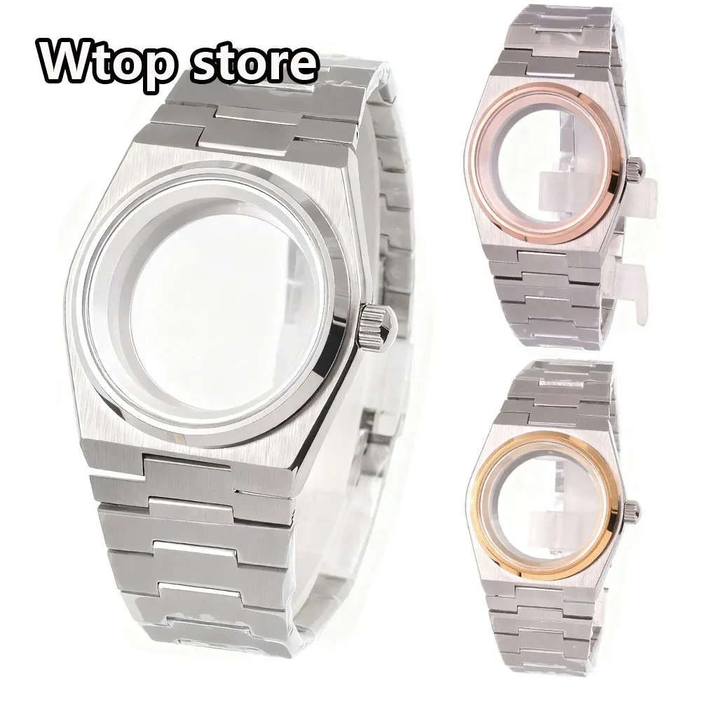 

For PRX Super Player Men Watch Case sapphire glass Fit NH35 NH36 NH38 Chapter ring Automatic movement 40mm Wath Case