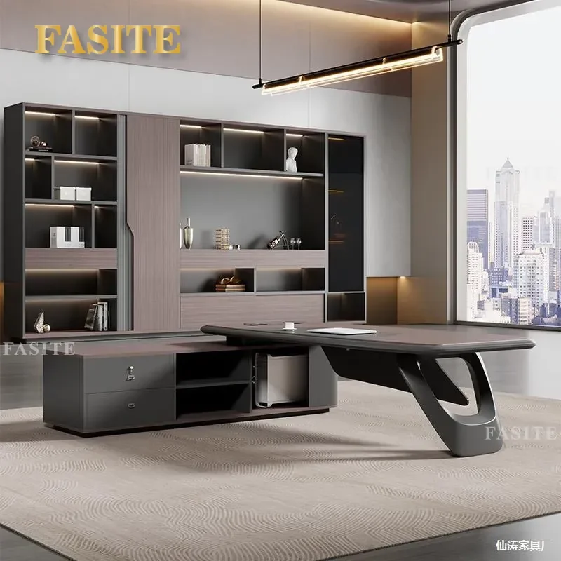 For Light Luxury High End Paint President Manager Simple Modern Class Office Furniture Executive Table