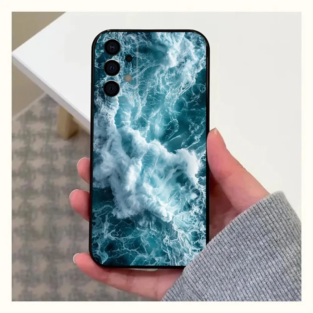 The Waves Ocean Water Phone Case For Samsung Galaxy A13,A21s,A22,A31,A32,A52,A53,A71,A80,A91 Soft Black Cover