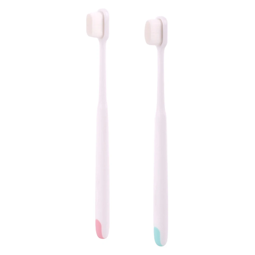 

2pcs Ultrafine Soft Bristle Toothbrushes Long Handle Ergonomic Design Oral Care Tool Teeth Cleaner Postpartum Gifts