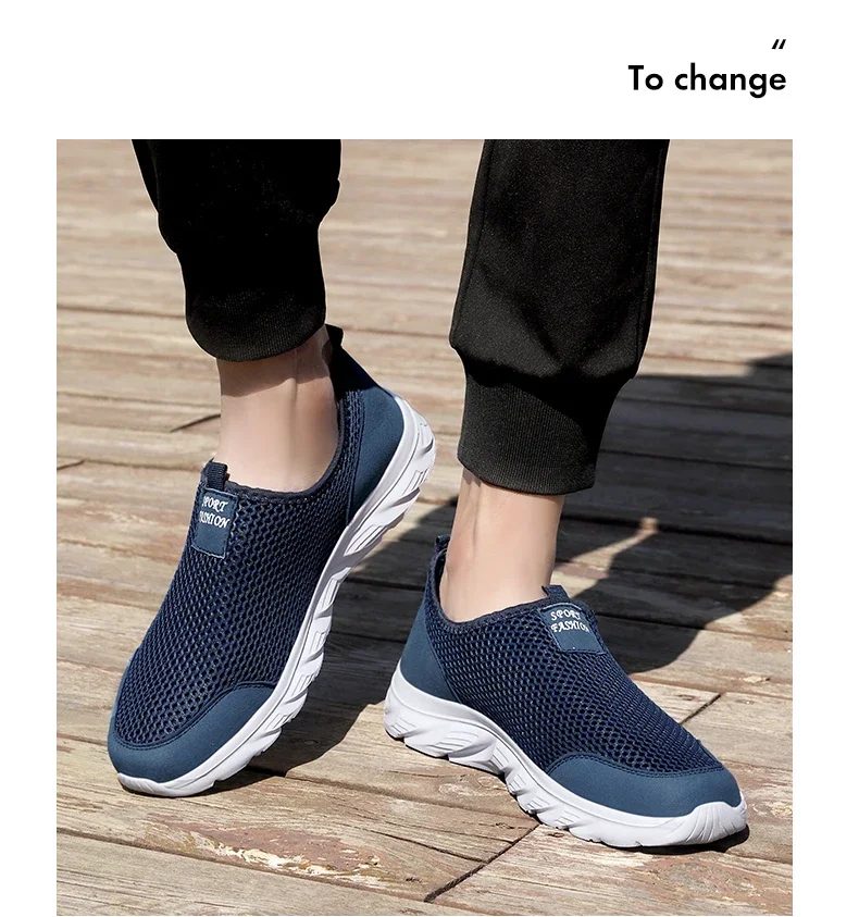 Summer Mesh Casual Shoes For Men Breathable Low-cut Men's Running Shoes Outdoor Non-slip Lightweight Sneakers Man Slip-on Shoes
