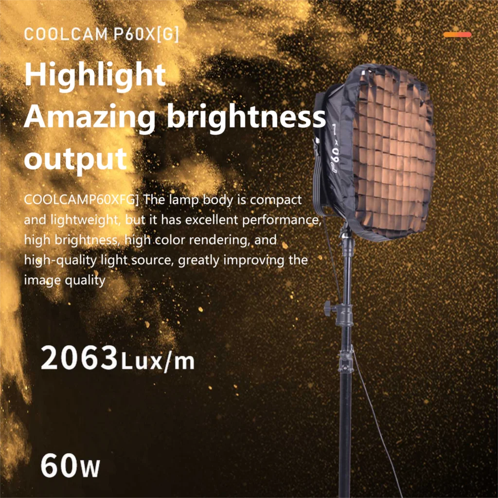 LS COOLCAM P60X 60W Photography Fill Light Bi-Color Temperature LED Flat Panel Light For Movie Lighting Interview Photography