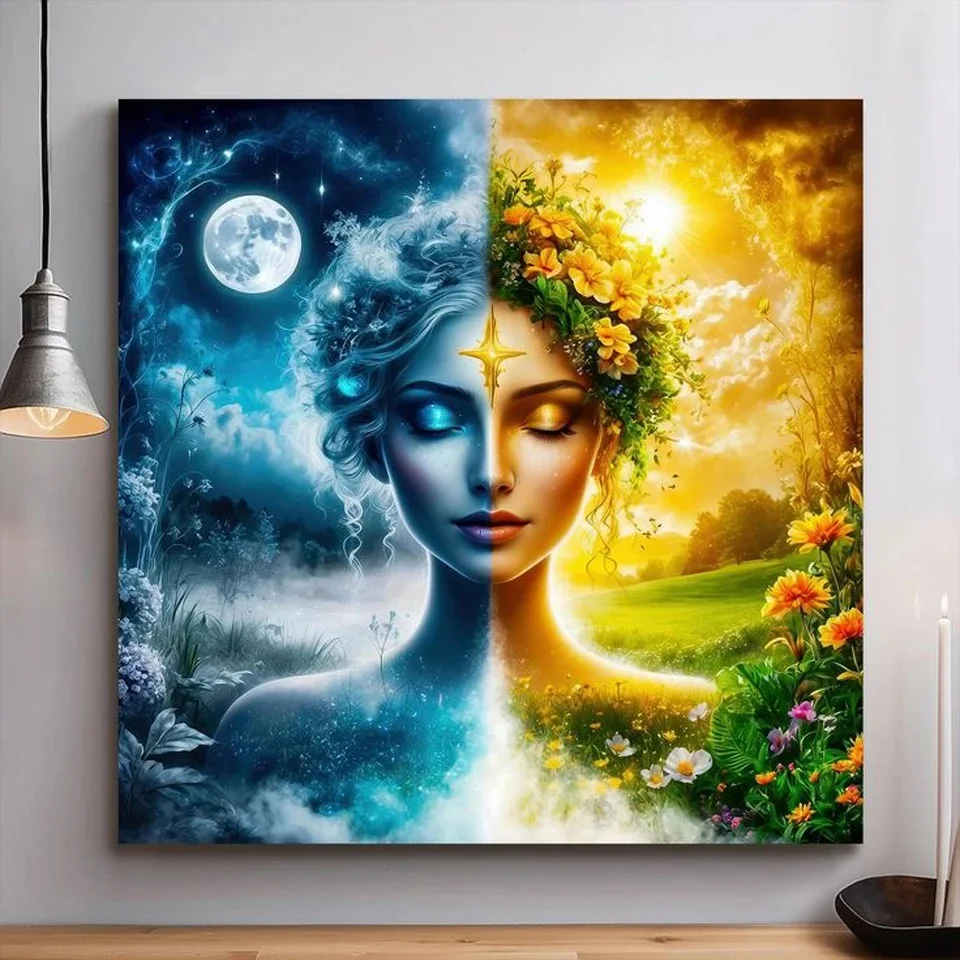 5D Diamond Art Painting Embroidery New Collection Goddess of the Sun and Moon Full Drill Diy Cross Stitch Gift Home Decor