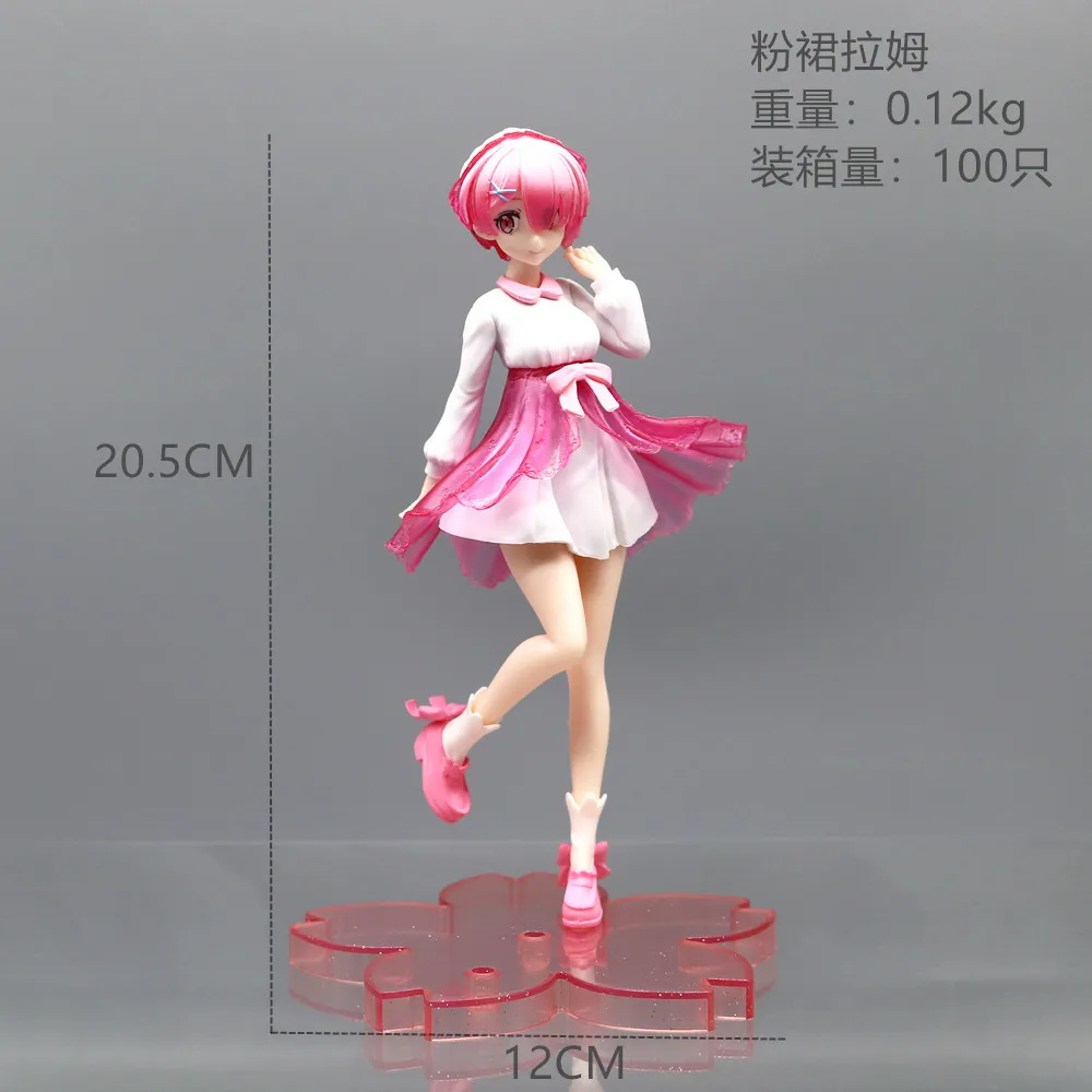 20CM Anime Re: Life In A Different World From Zero Figure Rem Ram Transparent Parts Night Fluorescent Action Figure Toy Gift