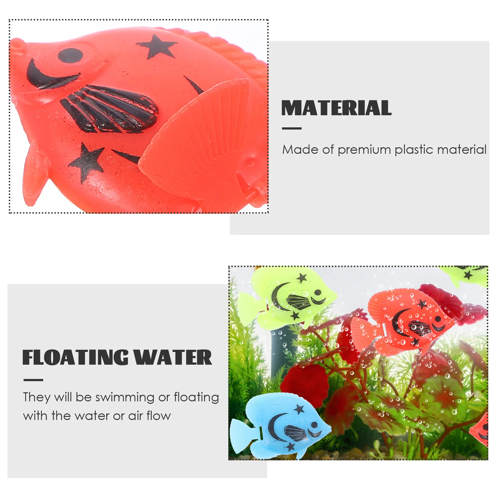 

10pcs Artificial Plastic Fish Tank Decoration Aquarium nament Kids Toy Safe Floating GiftsPet Supplies