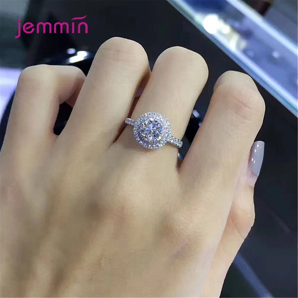 Geometric Wedding Jewelry Luxury Rings For Engagement Party Fine Rings For Women S925 Silver Cheap Princess Marriage Gift