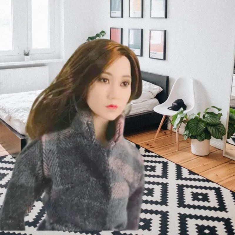 

1/6 масштаб женщина-солдат, черная длинная прямая азиатская актриса, красота, модель для галстука головы для 12 дюймов TBL PH, игрушки из бледной кожи