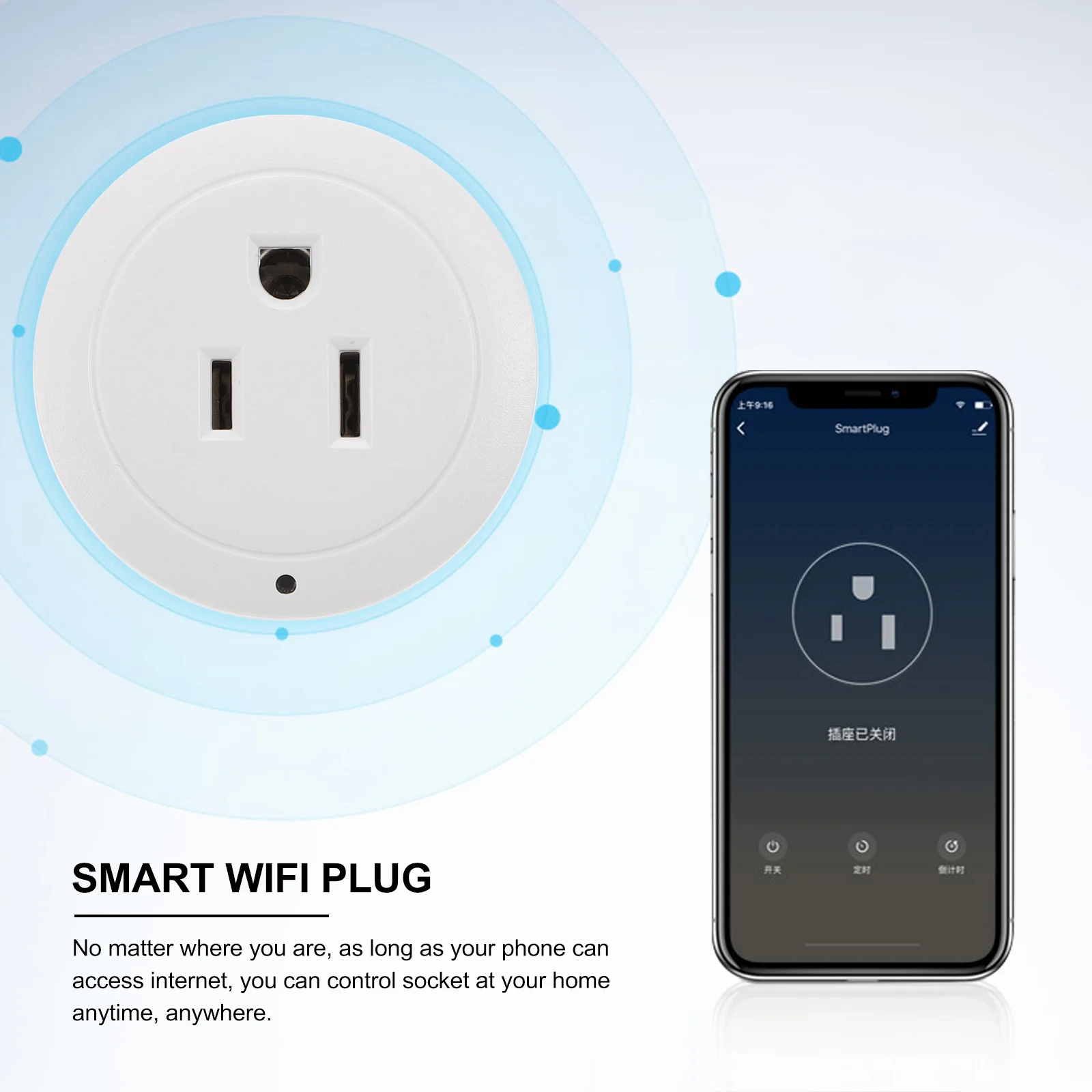 

Mini Wireless Remote-Control Outlet Compact Household Power Socket Us Plug Remote Outlet