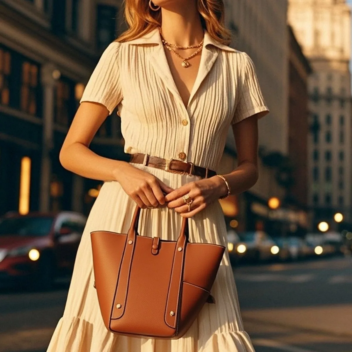 

Classic Parisian Solid Color Diaper Bags for Ladies Luxury Fashion Messenger Bag Simple Crossbody Bag Elegant Vintage Tote Bag