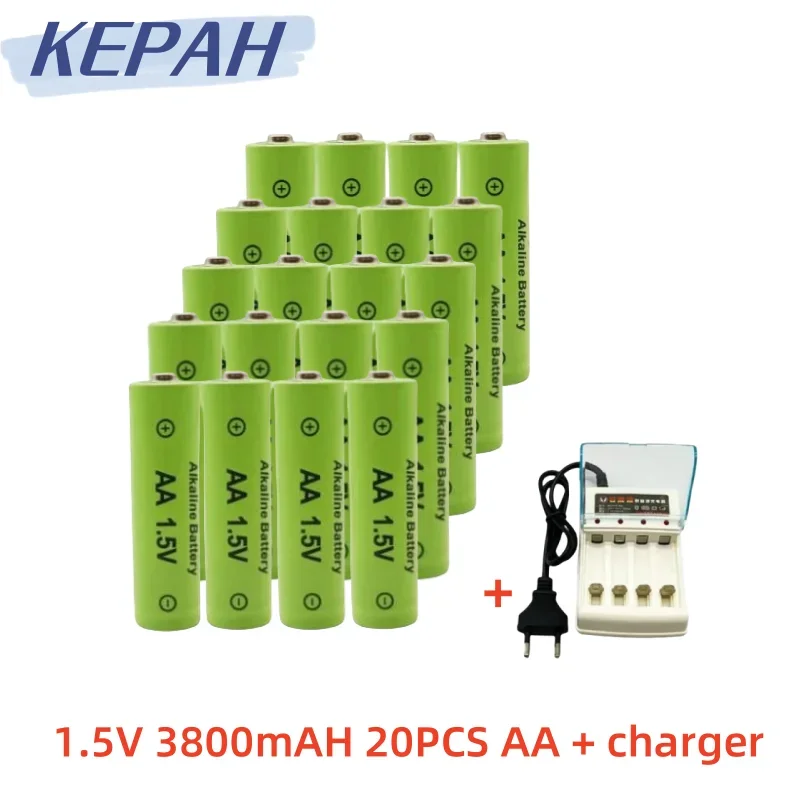 Akumulator 1.5V AA3800mAh, 1 ładowarka 5V, latarka AA, zabawkowy zegarek, odtwarzacz MP3, klawiatura bezprzewodowa, mysz bezprzewodowa