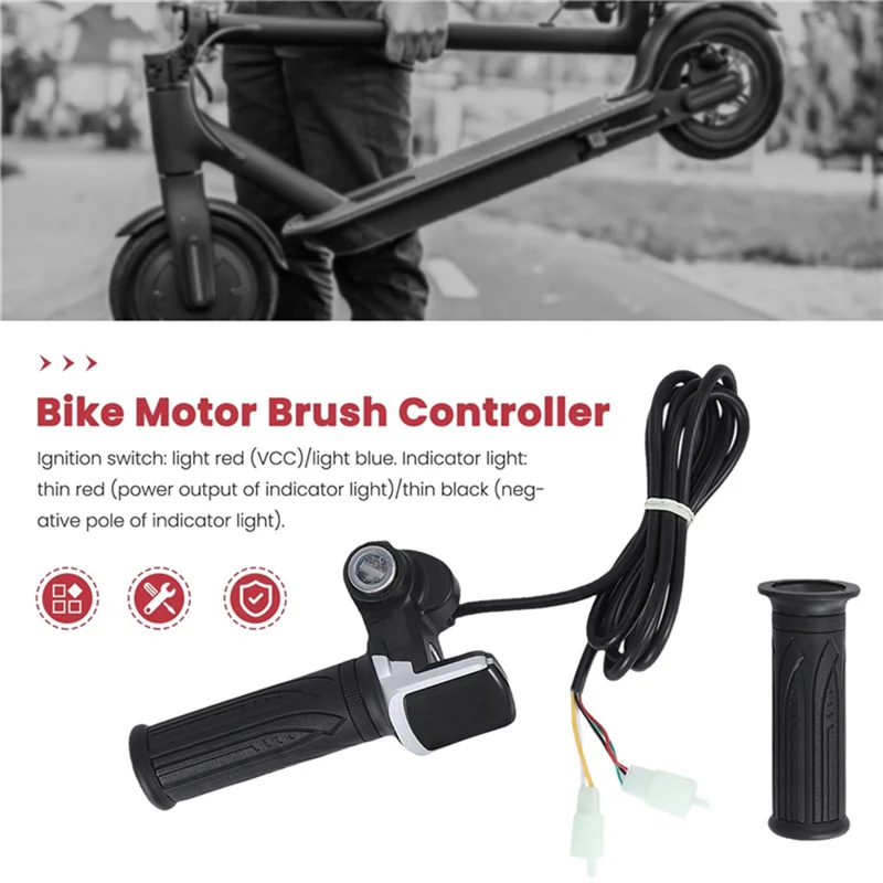 48V 1000W Electric Scooter Brushed Controller Motor+Throttle Twist Grip Kit for Electric Scooter Bicycle E-Bike