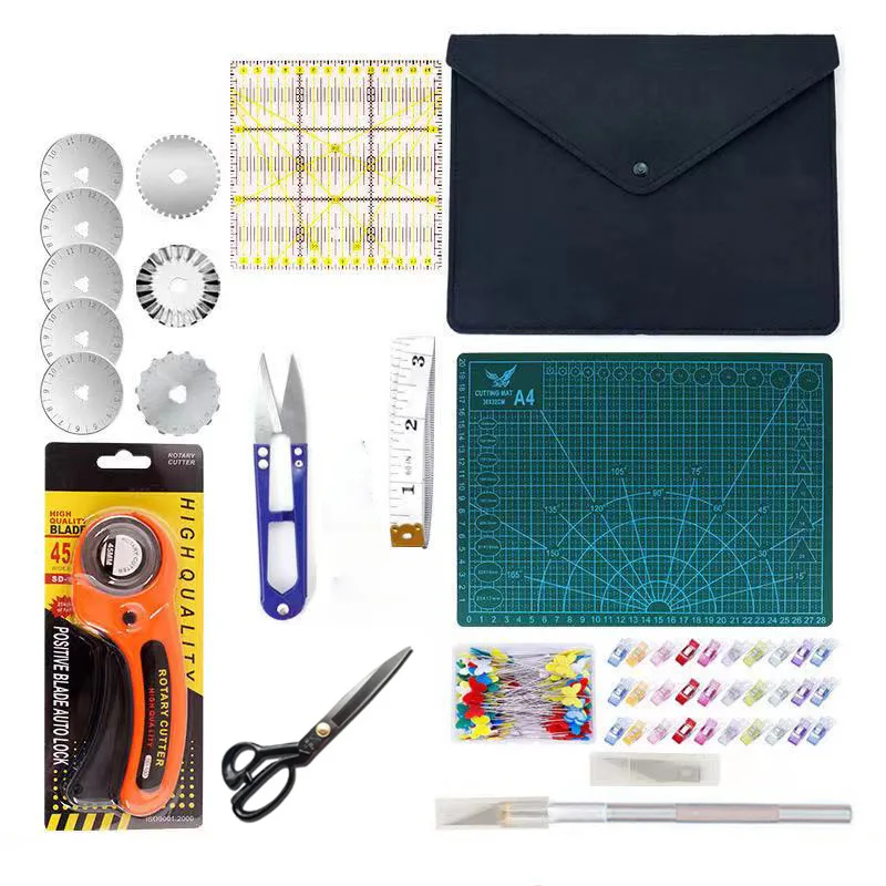 

Rotary Cutters, Rotary Cutter Set with Cutting Mat, Patchwork Ruler, Carving Knife, Rotary Cutter Kit for Sewing and Quilting