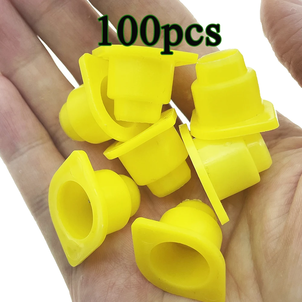 100PCS Queen Bee Honey Plastic Nicot Rearing Brown Egg Larva Cell Cup Holder Yellow Breeding Raising Beekeeping Tools Supplies