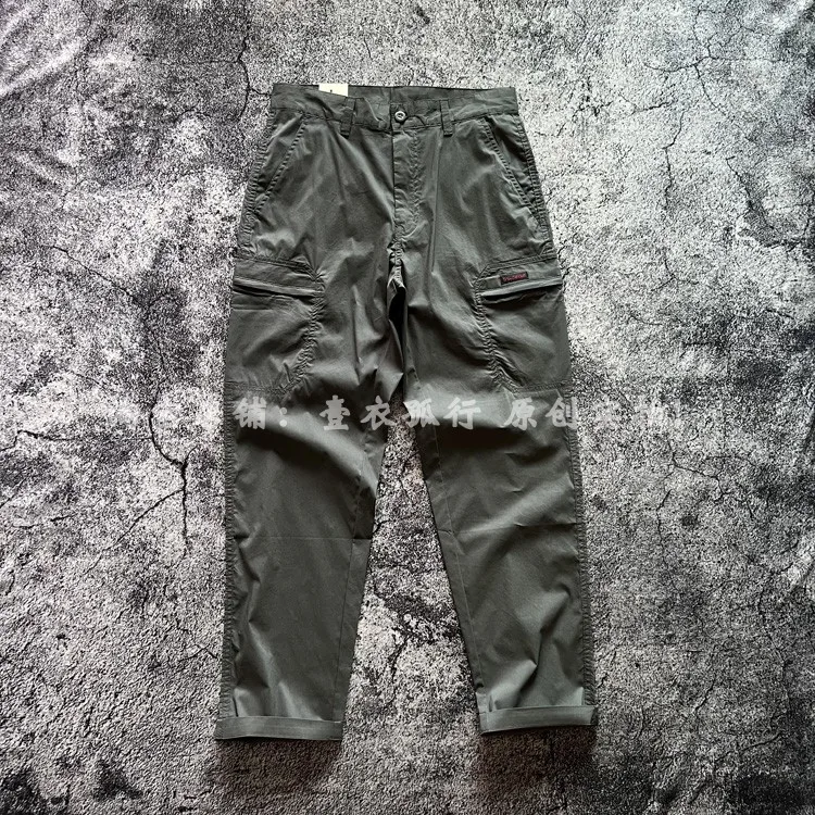 Spring Summer New American Retro Thin Quick-drying Outdoor Cargo Pants Men's Amekaji 67% Cotton Washed Casual Straight Trousers