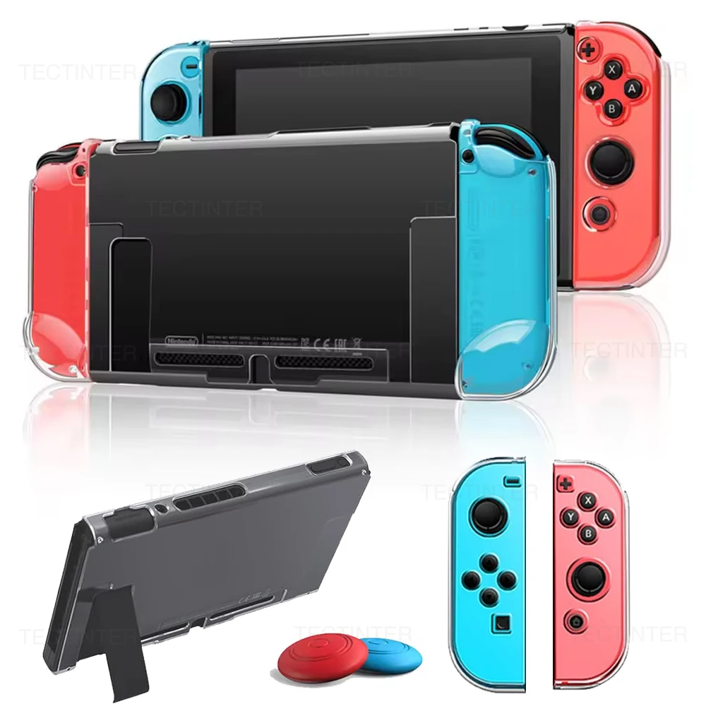 3 In 1 Protective Case for Nintendo Switch Console Split Clear Transparent TPU Cover Dockable Protector for Switch Accessories
