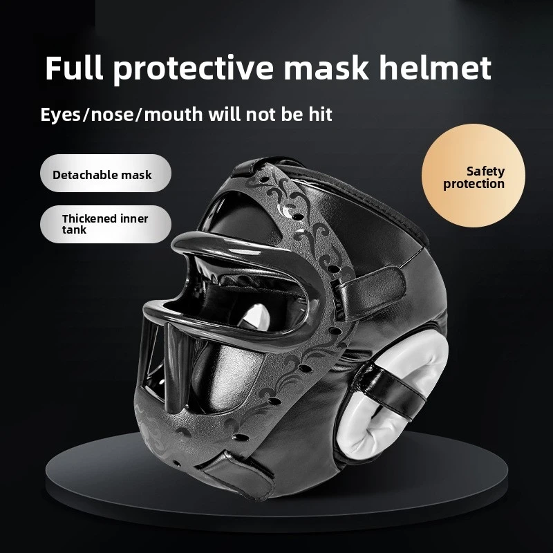 

Detachable Thickened Boxing Helmet for Adults with Mask Sparring Fighting Head Guard Martial Arts Protective Gear