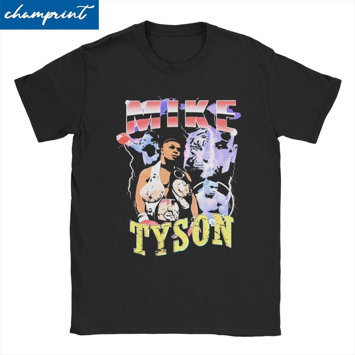 남녀공용 빈티지 마이크 타이슨 티셔츠, 복싱 체육관 복서, 빈티지 순면 티셔츠, 크루넥 티셔츠, 플러스 사이즈 탑