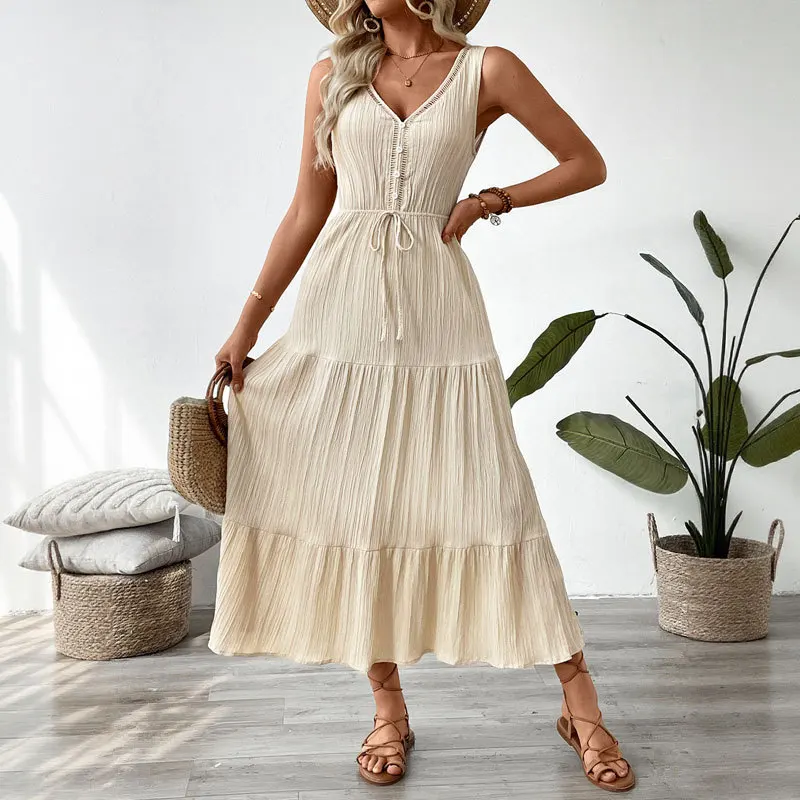 

Holiday Dress 2025 Summer New Sleeveless Hawaiian Travel Dresses Sexy Birthday Dress for Women