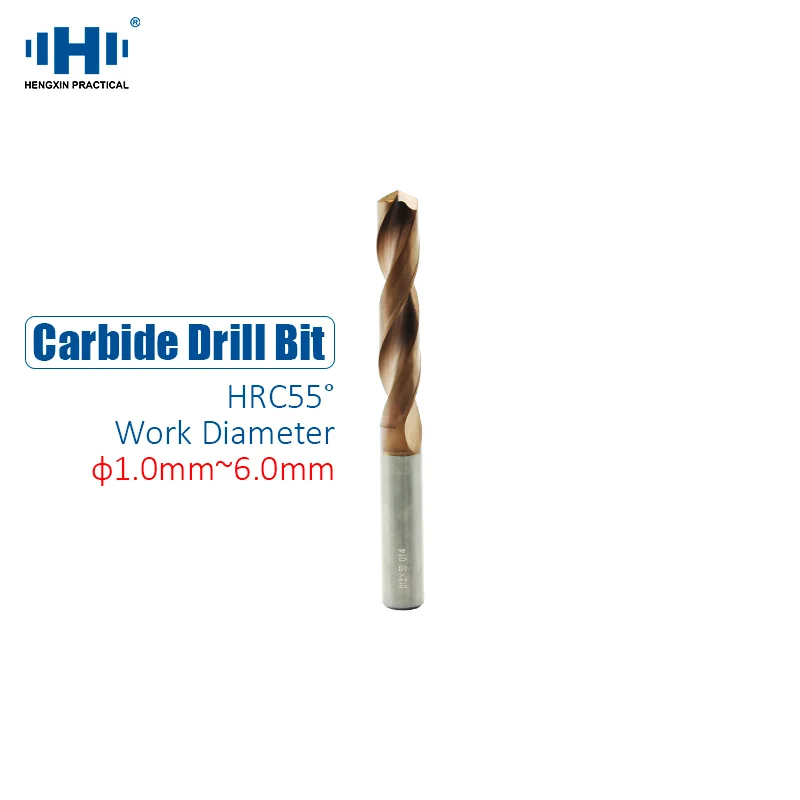 

HENGXIN Carbide Drill Bit Diameter ø 1mm to 6mm 5/10pcs 55 Degree For CNC Lathe Machine Gun Drill Bit Metal Hole Drilling Tool