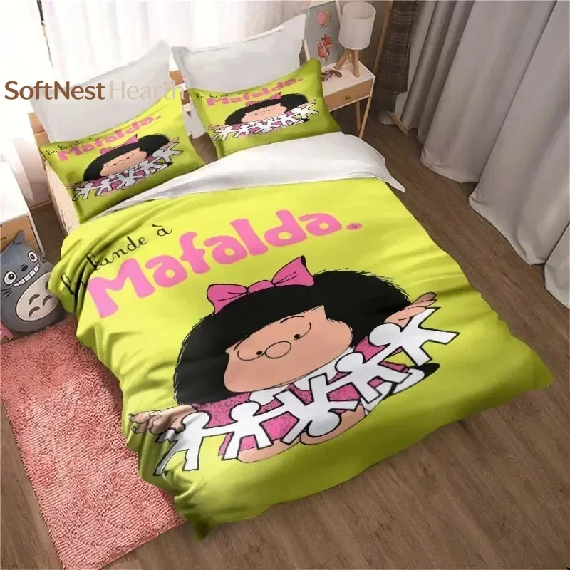 2026 3D Kawaii Anime Mafalda All Season Twin Bedding Set Comforter Set Bed Duvet Cover Double King Comforter Cover Home Textiles