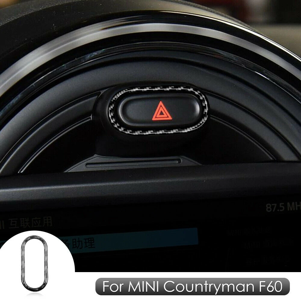 Carbon Fibre Interior Warning Light Button Switch Time Cover for MINI Cooper F55 F56 Countryman