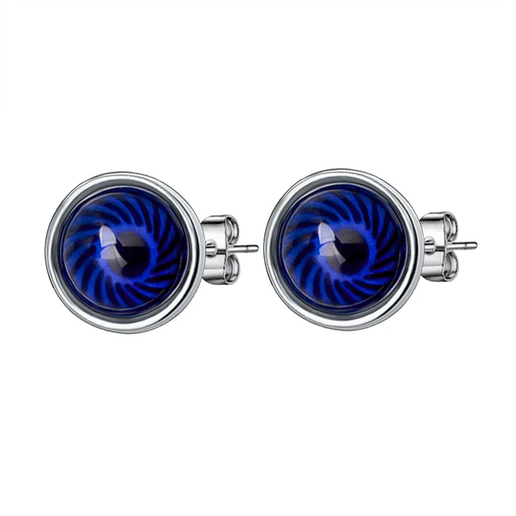 Fashionable Mood Earrings Eye Gem Stud Earrings Color Change Emotion Feeling Changeable Temperature Earrings For Birthday Gifts