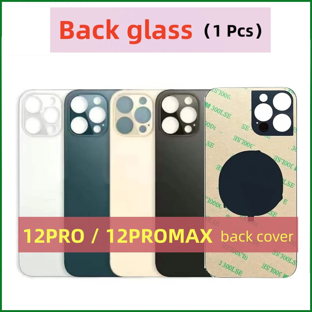 Big Hole Rear Back Door Glass For iPhone 12 PRO 12 PRO MAX Battery Cover Housing Back Glass Back Cover Replacement Part +3M Tape