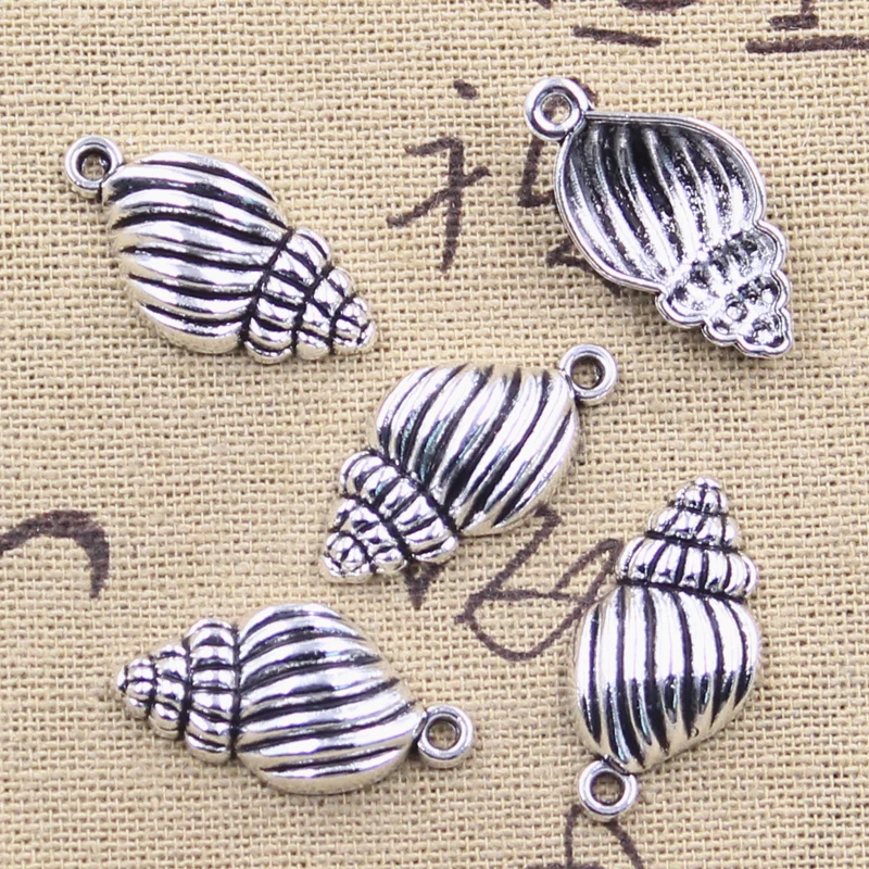 

10pcs Charms Shell Conch 25x13mm Antique Silver Color Pendants Making DIY Handmade Tibetan Finding Jewelry