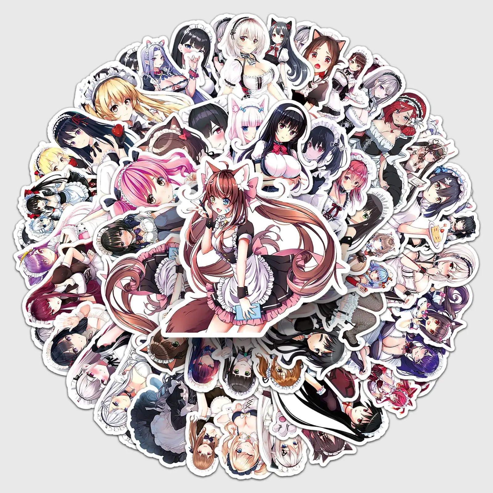 10/30/50PCS Anime Sexy Maid Cartoon Stickers Decoration Suitcase Scrapbooking Motorcycle Laptop Stationery Toy Sticker