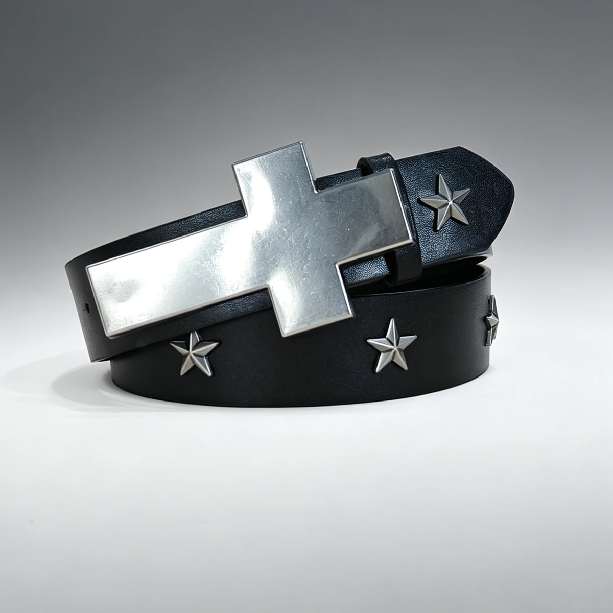 Subculture Harajuku Style Punk Studded Cross Belt Burst Pattern Hip Hop Street Style Men's Belt Rock Party Music Festival Belt