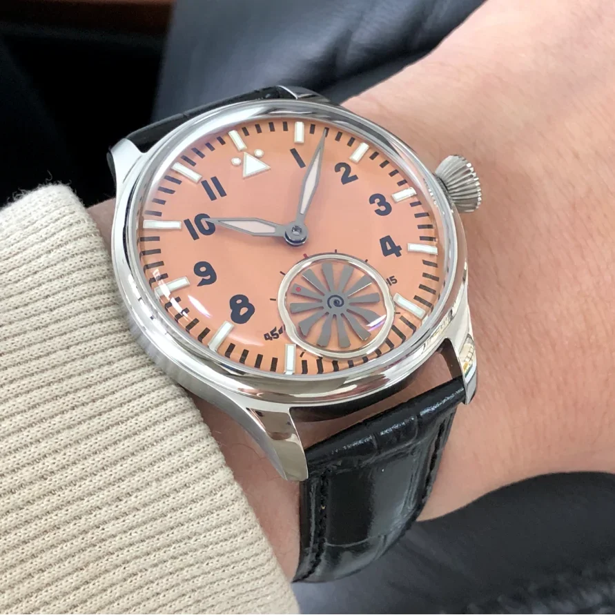 2026 New Arrived 44mm GEERVO No Logo ST3621 Watch Chinese 6498 Movement Luminous Mechanical Pilot Watches Spherical Crystal