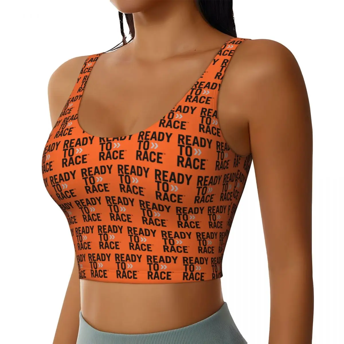 Custom High Impact Ready To Race Austrian Motorcycle Sports Bra Women Gym Workout Yoga Crop Top