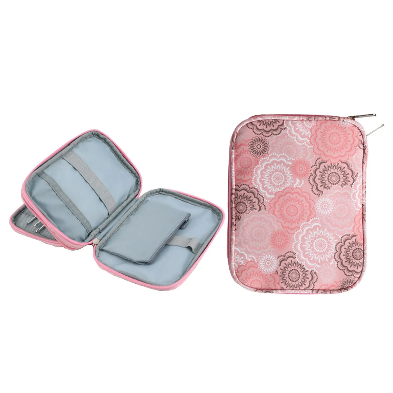 

Knitting Needles Storage Bag Floral Portable Crochet Hooks Set Organizer