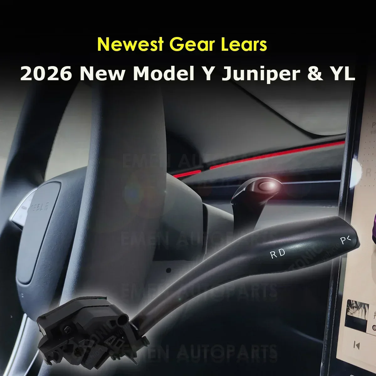 Smart Gear Stalk For Tesla Model Y Juniper 2026 Physical Drive Selector Stalk Shift Lever Retrofit Kit D/P/R Gearshift New