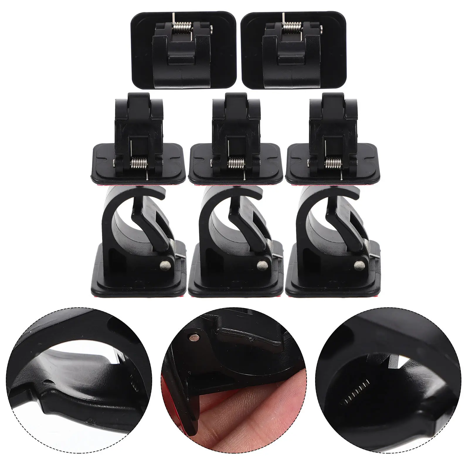 8Pcs Self-Adhesive Shower Curtain Rod Brackets for Smooth Surfaces – ABS Wall-Mounted Drapery Support Hooks