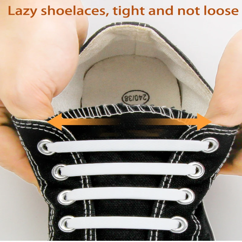 16pcs No Tie Shoelaces Silicone Shoelaces Without Ties Elastic Lace Shoelace Adult Creative Lazy Silicone Laces Rubber Lace New