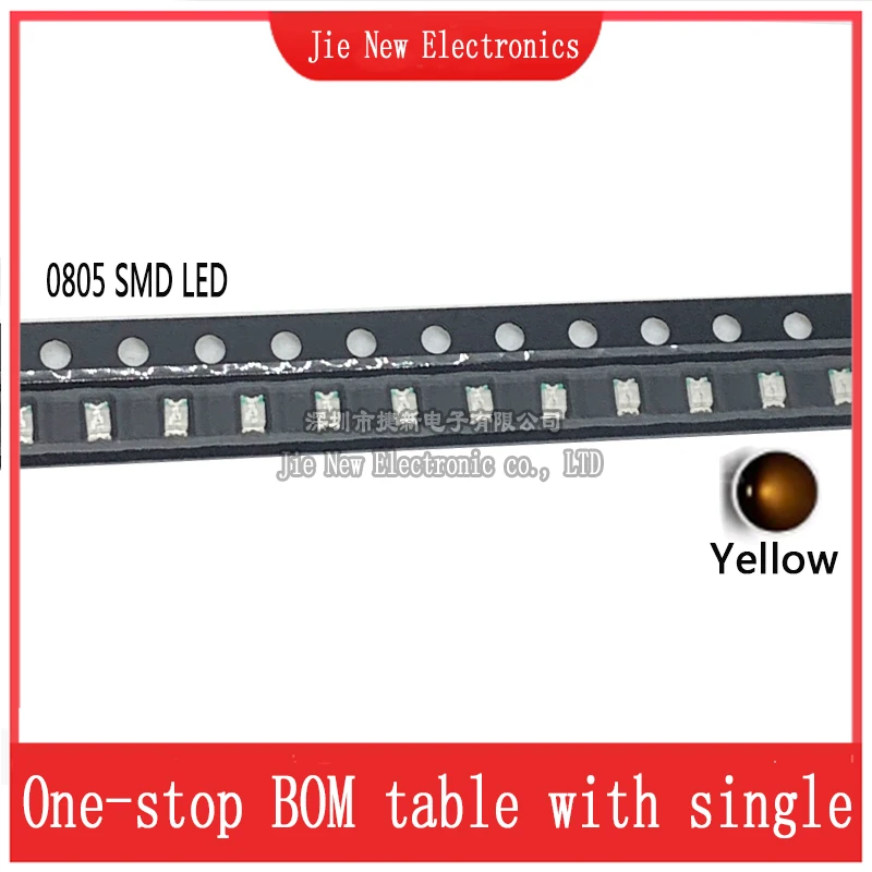 100 قطعة 0805 SMD LED دافئ أبيض وردي أرجواني أحمر أصفر أخضر أبيض أزرق برتقالي صمام ثنائي باعث للضوء