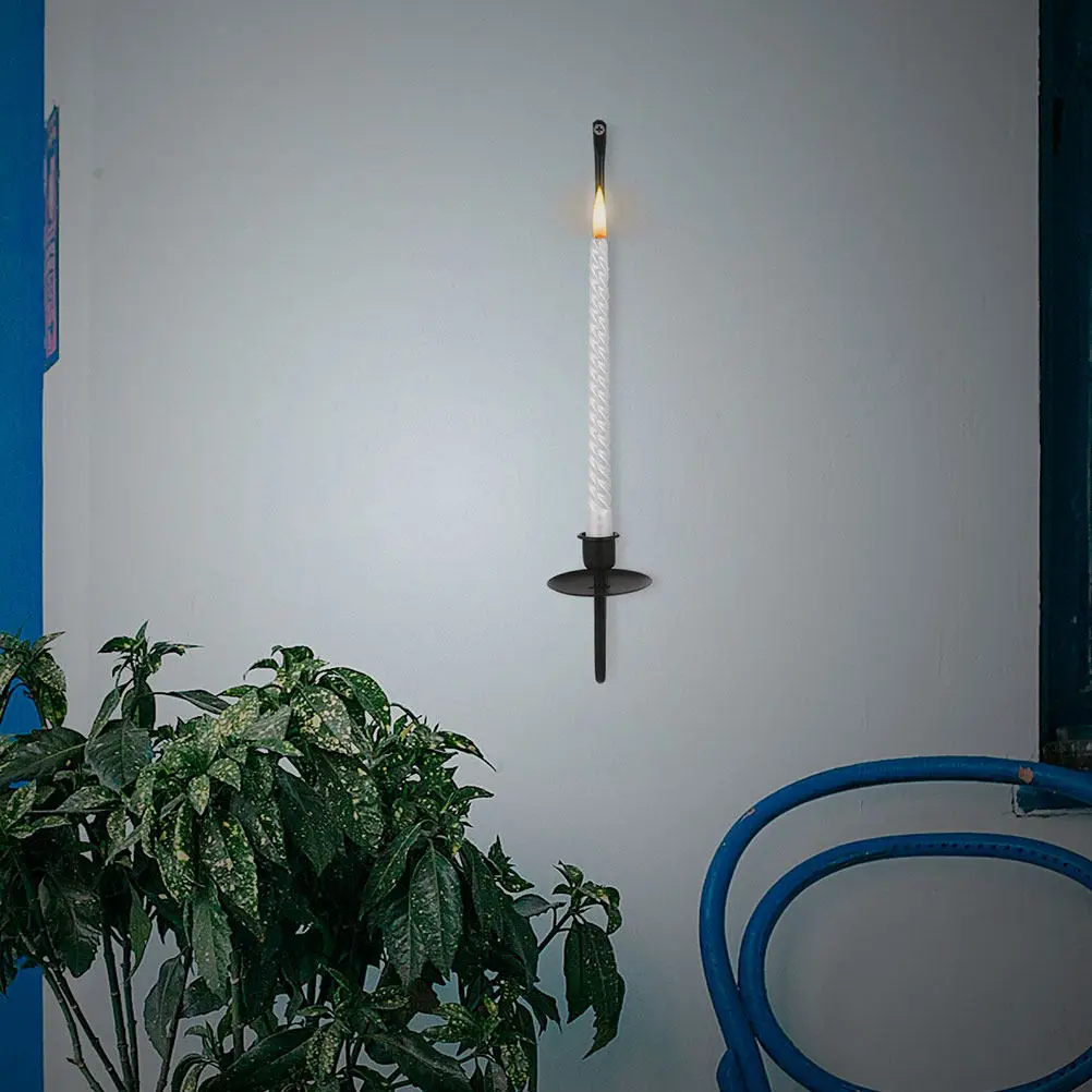4Pcs Metal Wall Holders Modern Farmhouse Hanging Sconces Pillar Candles Home Decor Gothic Wall Decor Metal Candlesticks