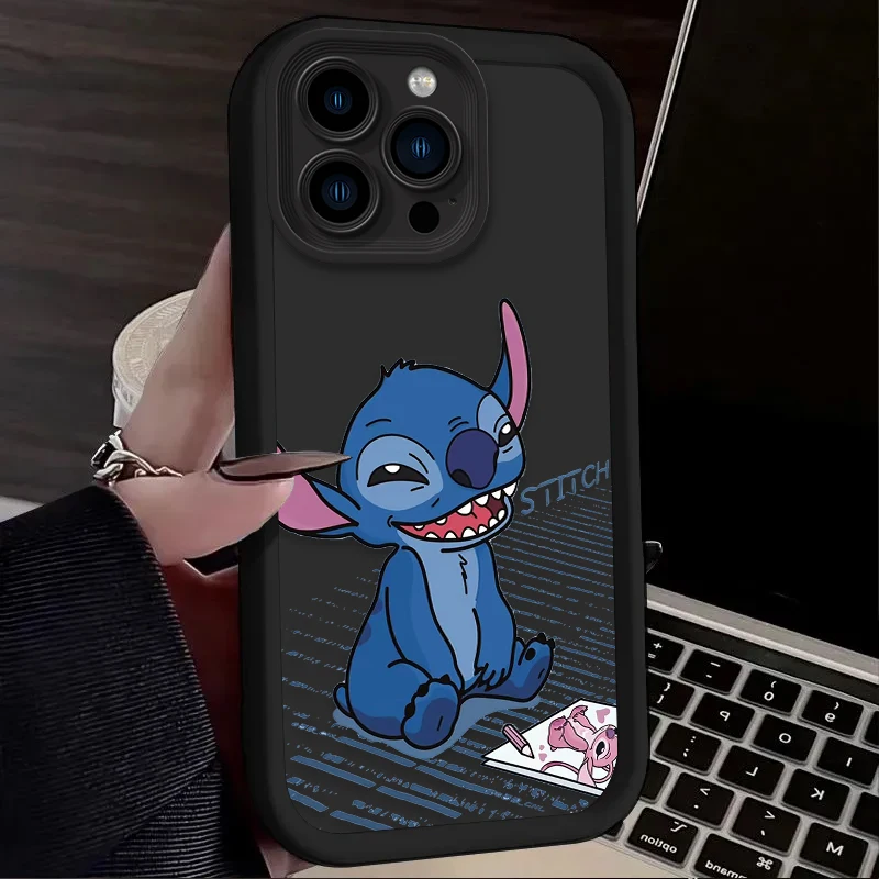 Disney Cartoon Stitch Cassa Del Telefono per iPhone 17 Air 16 16E 15 14 13 12 11 Pro Max X XS XS XS Max XR SE 2020 SE4 7 8 Copertura In Silicone