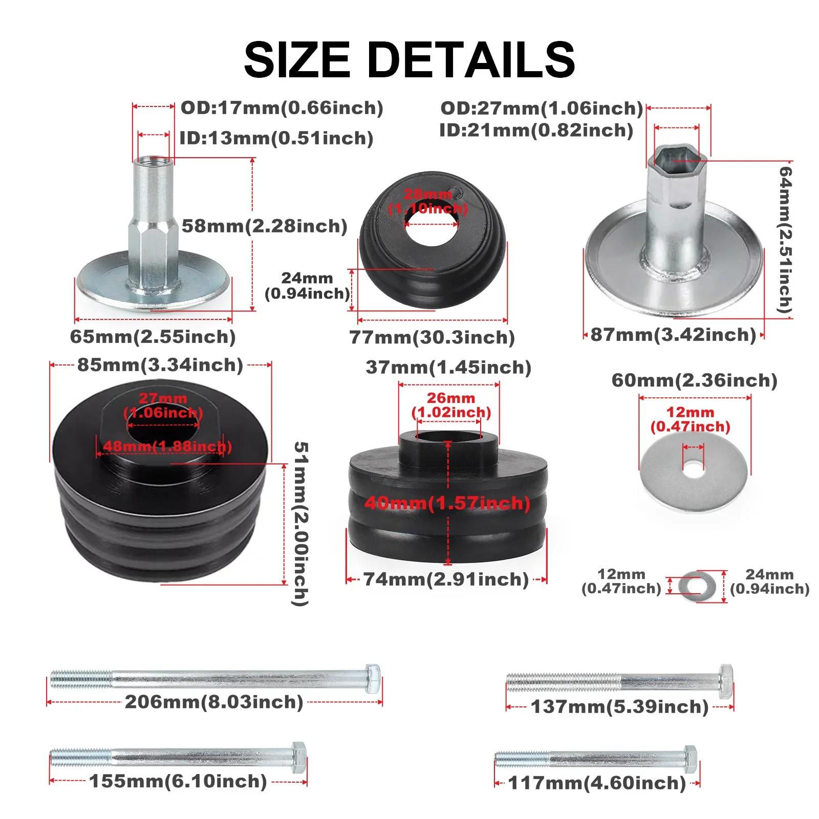 Body Mount Bushing Kit KF04060BK Automotive Accessories Durable Replace for Ford F250 F350 Super Duty 2WD 4WD 2008-2016