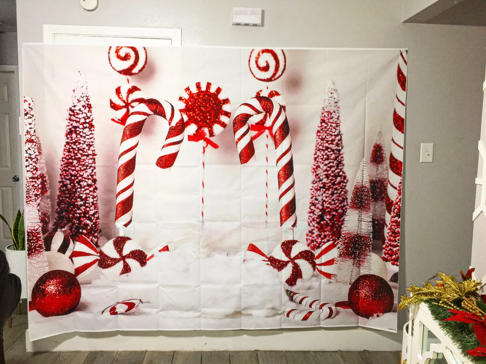 Giáng Sinh Kẹo Ngọt Thanh Phông Nền Xmas Cây Đồ Ngọt Trang Trí Trẻ Em Ngày Lễ Đảng Nền Chụp Ảnh Cho Để Chụp Phòng Thu