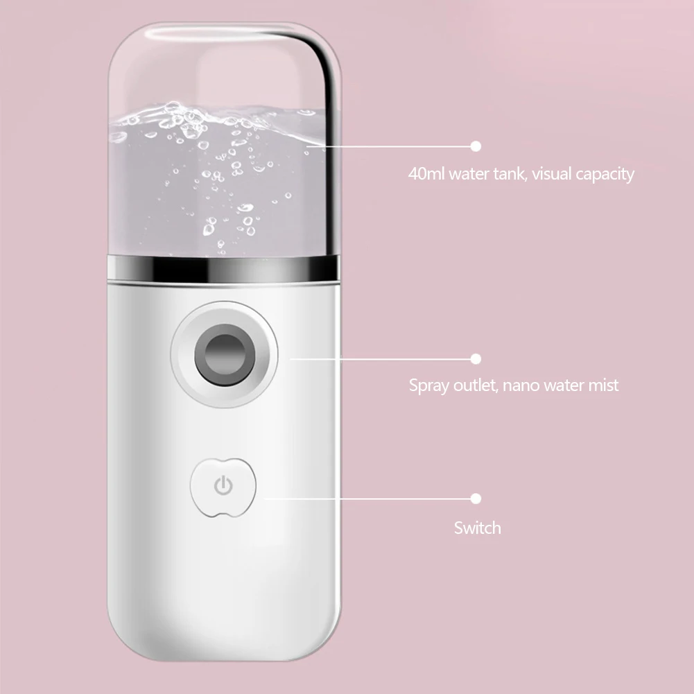 Portable Nano Mister Facial Steamer Device Beauty Spray Hydrating Apparatus Cold Spray Apparatus Rechargeable Skin Care Tool