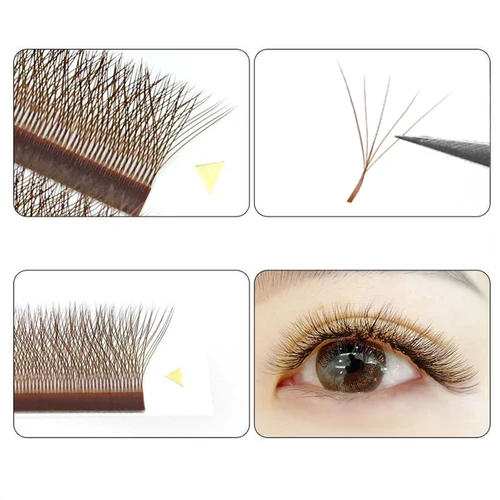 Imagen 2 del producto Extensiones de pestañas tipo forma MARIA Brown 5D W coloridas