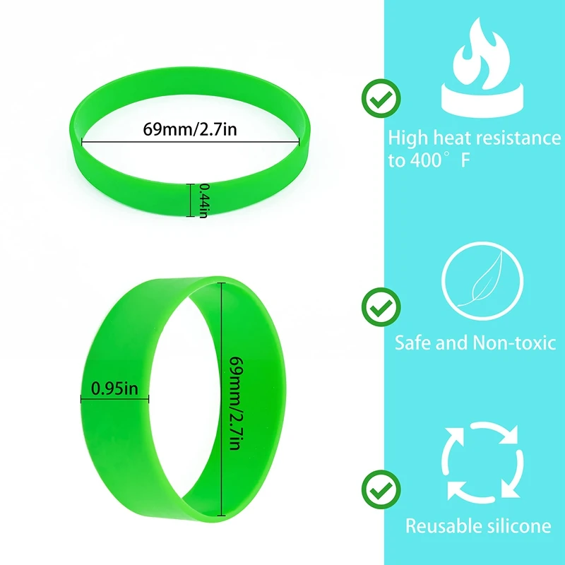 8PCS Silicone Bands For Sublimation Blanks Tumblers, Elastic Resistant Silicone Bands For Sublimation Blanks Products