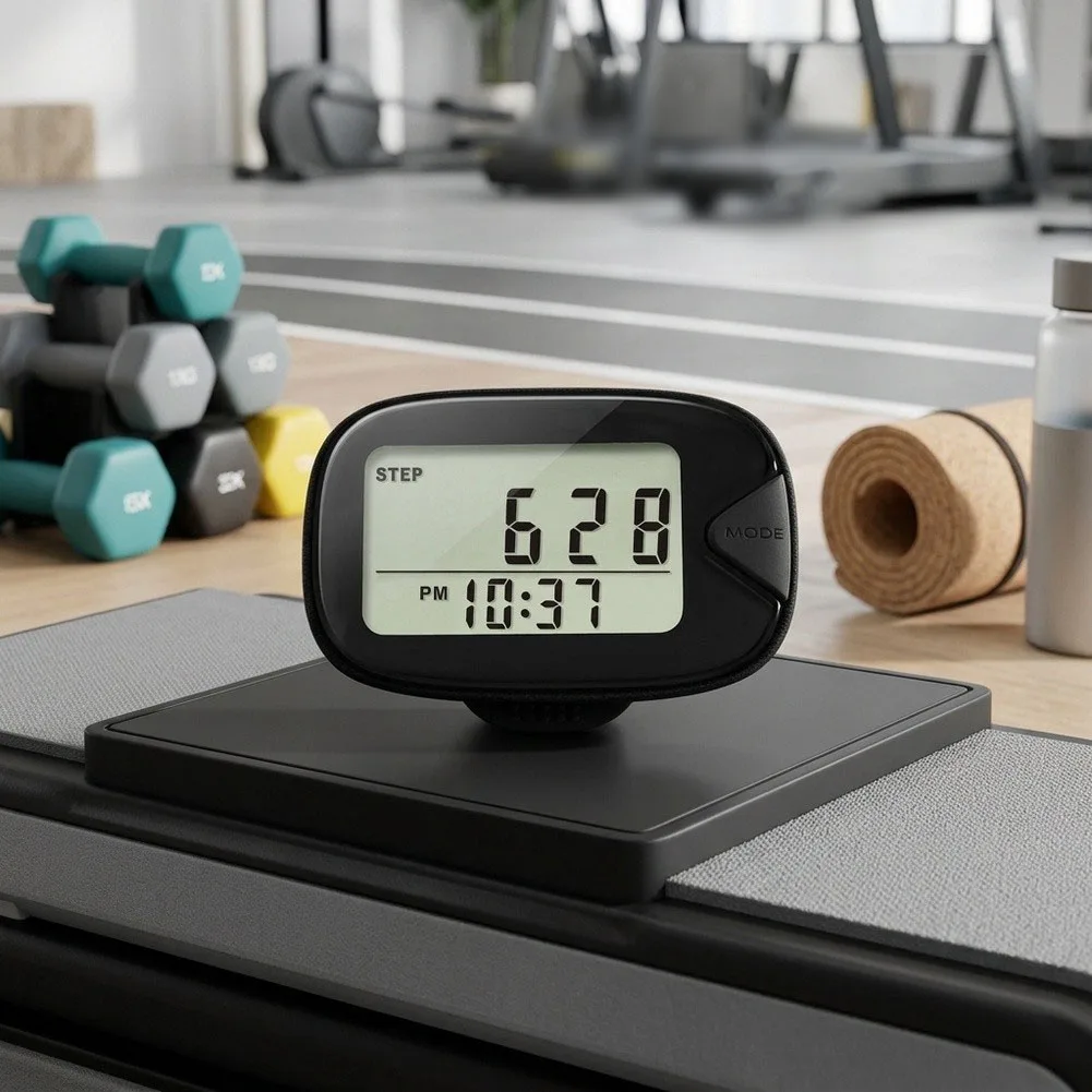 Digital Step Counter for Walking and For Running with 7-Day Memory Records Steps Distance Calories and Daily Exercise Time