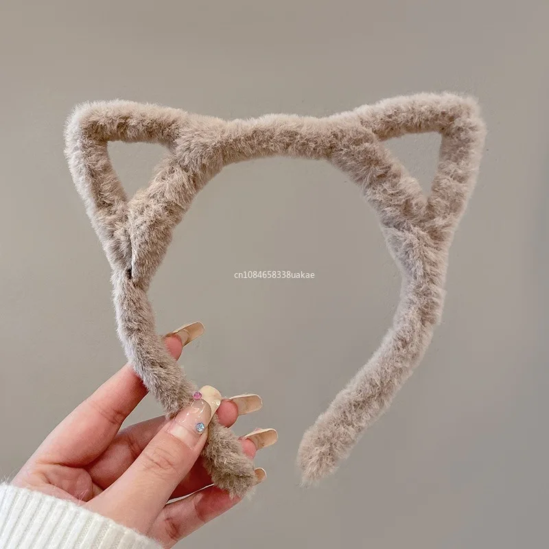 1 Pcs Cat Ears Headband for Women Cartoon Plush Hair Band Anime Cosplay Cute Face Wash Hair Hoop Headware Girls Hair Accessories